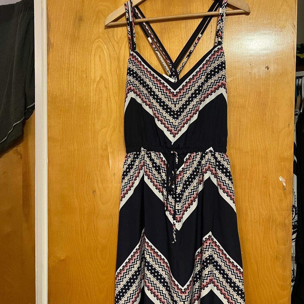 Chevron Patterned Black and White Dress